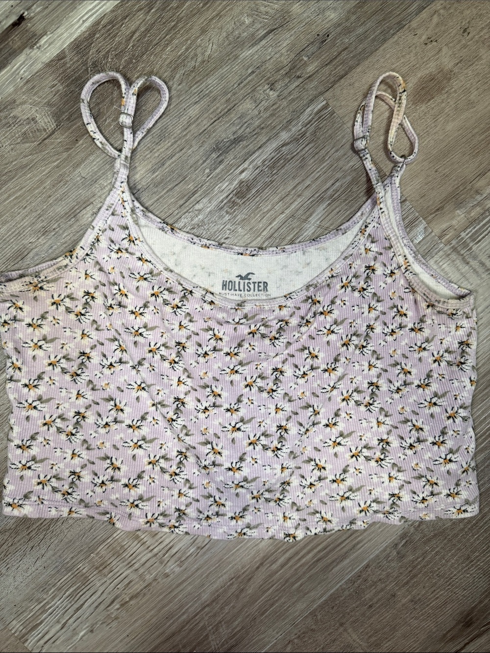 Hollister Lilac Daisy Ribbed Baby Cami